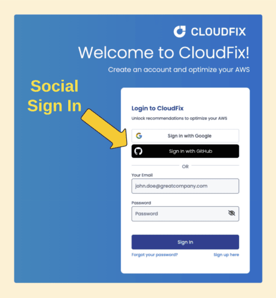 SSO login for CloudFix